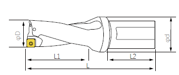 40mm-5xD U-Drill - SPGT11 Insert - Image 2