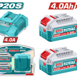 TOTAL 2x4Ah Batteries and 1x Charger Kit