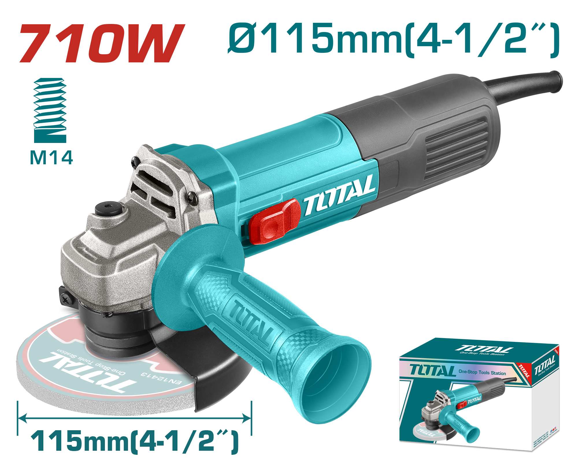TOTAL 710w - 115mm Grinder - 12000RPM