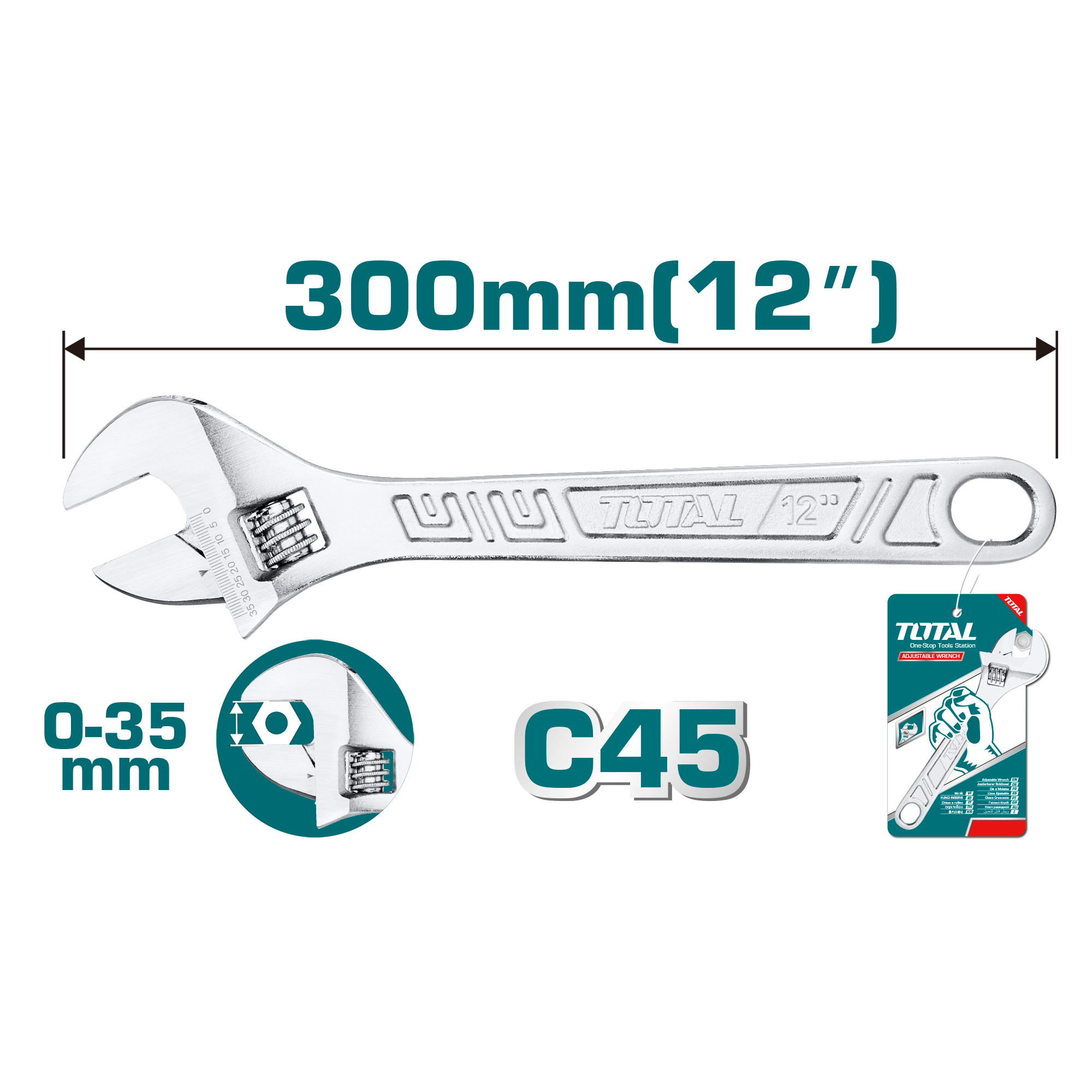 Total 300mm Shifting Spanner