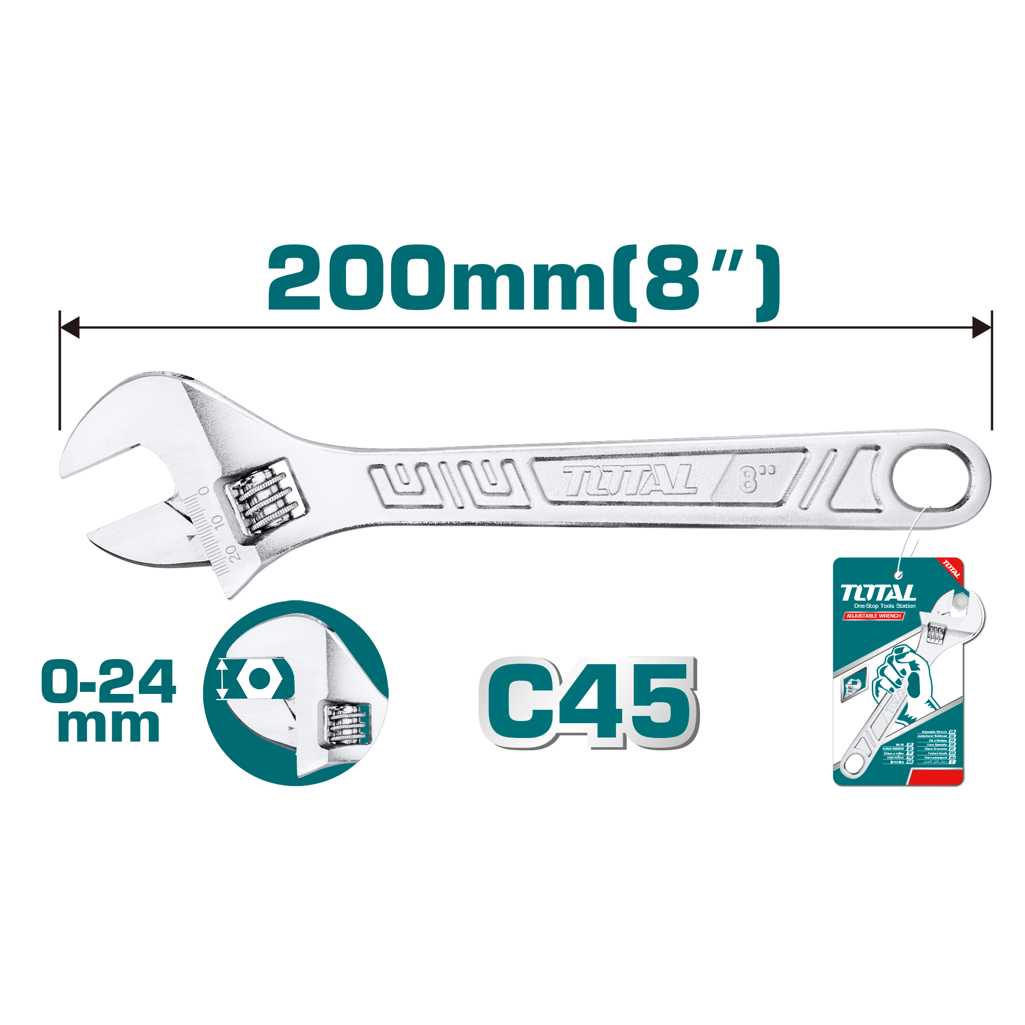 Total 200mm Shifting Spanner