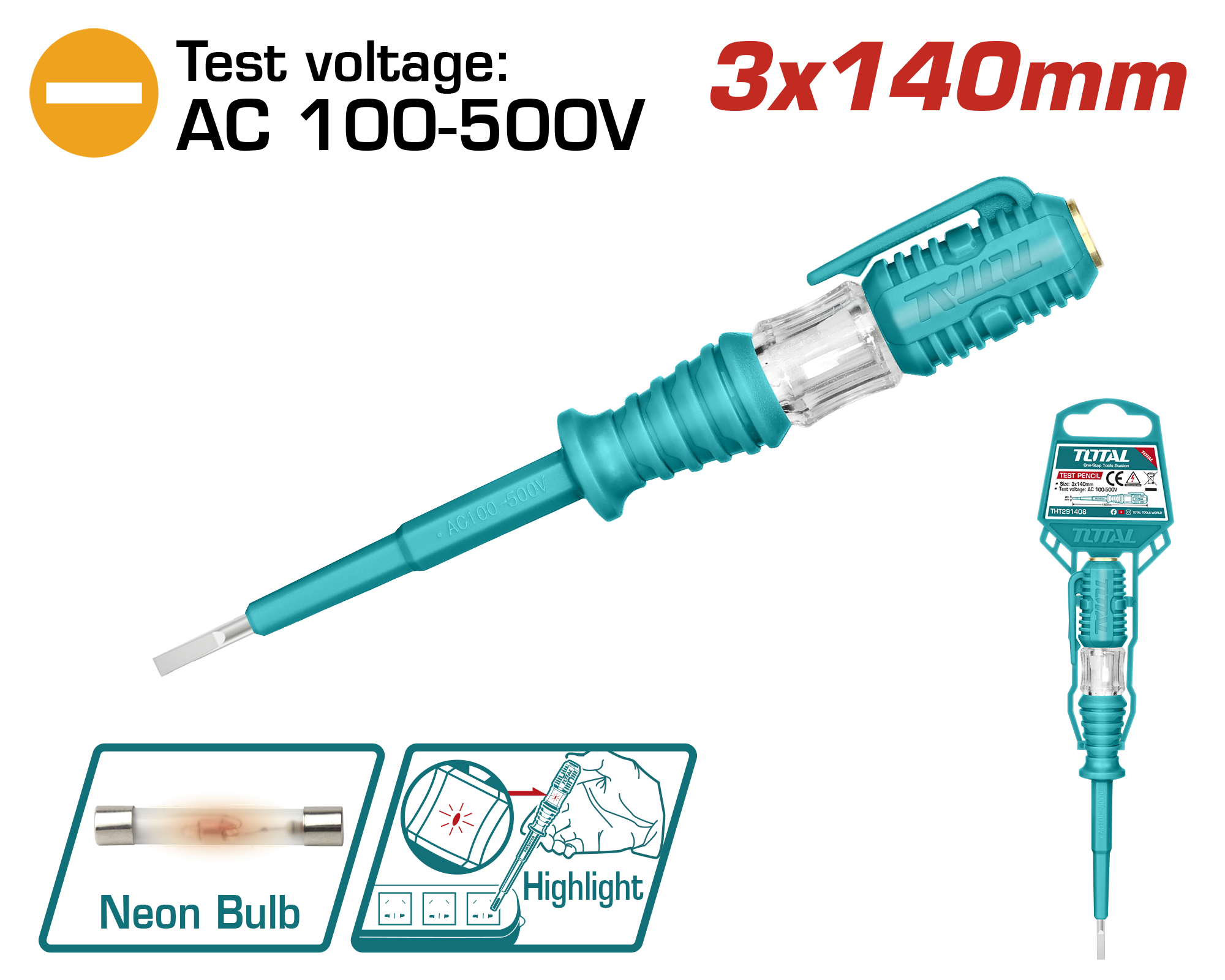 Total Test Pencil 3 x 140mm - 100-500v