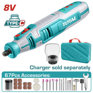 TOTAL Lithium-Ion Grinder - 8v - 3mm Spindle